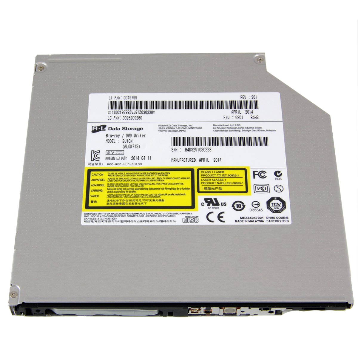 HITACHI LG BU10N Laptop Internal DVD Drive 3D Blu-ray Burner BD-RE DL Dual Layer Bluray Writer