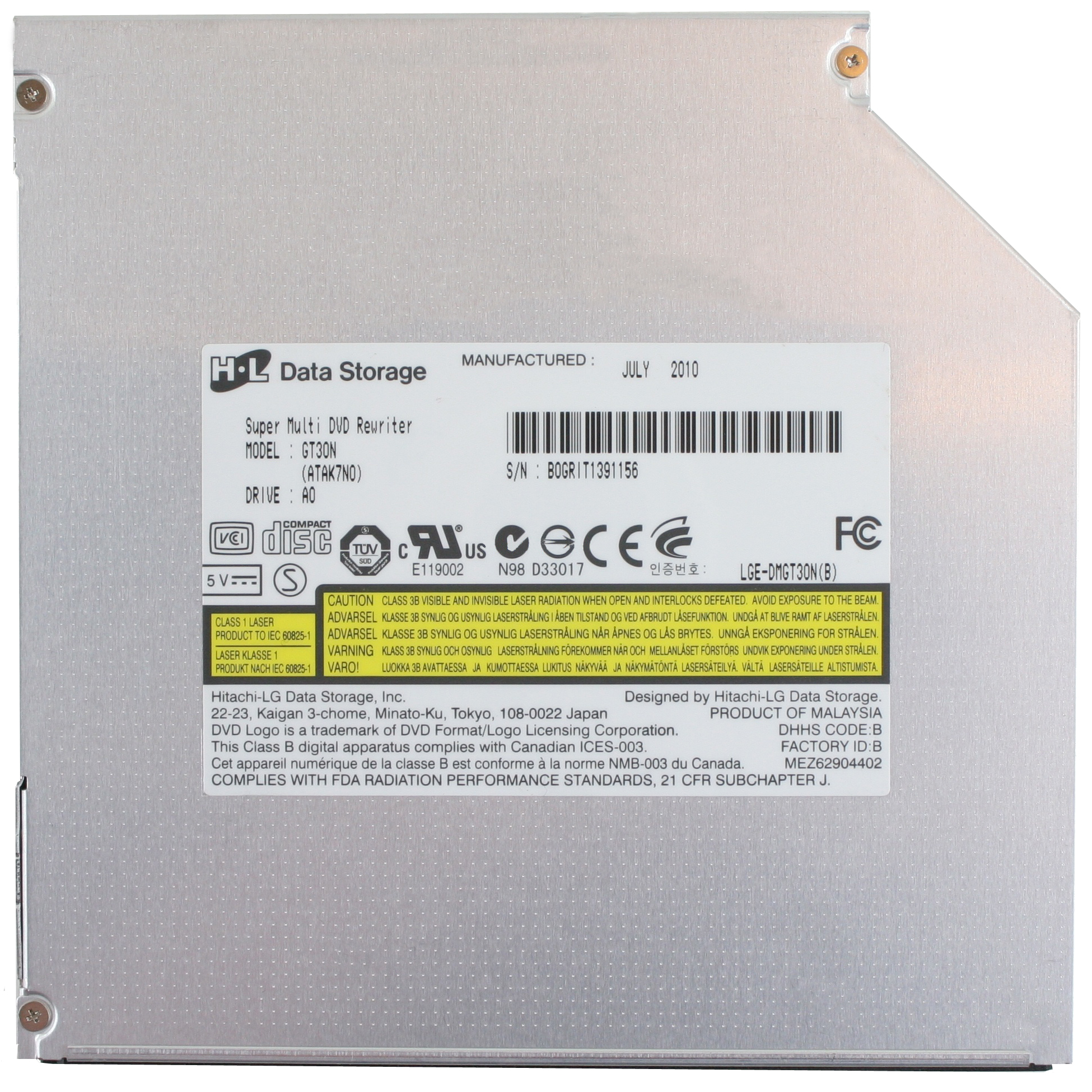 HITACHI LG GT30N Laptop Internal DVD Drive DVD±RW DVD Writer