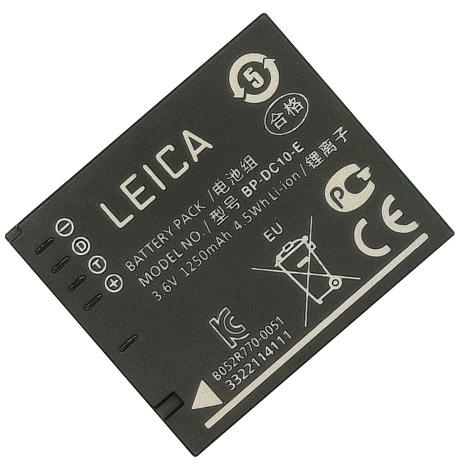 Original Li-ion 1250mAh Leica BP-DC10-E Digital Camera Battery - Image 2