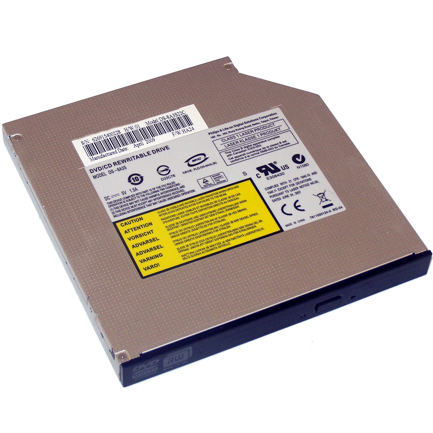 PHILIPS LITE-ON DS-8A3S Laptop Internal DVD Drive DVD/CD Rewriter