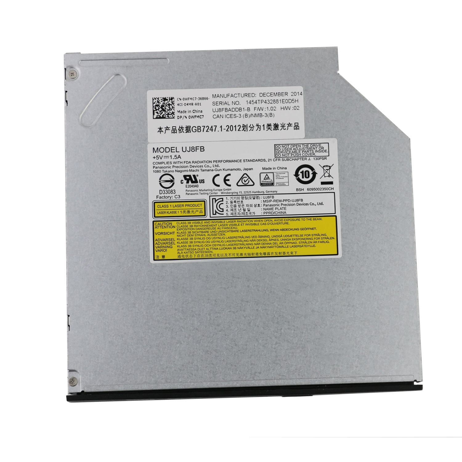 Panasonic UJ8FB Laptop Internal DVD Drive Super Multi DVD Burner